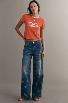 MOTHER Rerun Zip Sneak High-Rise Wide-Leg Jeans