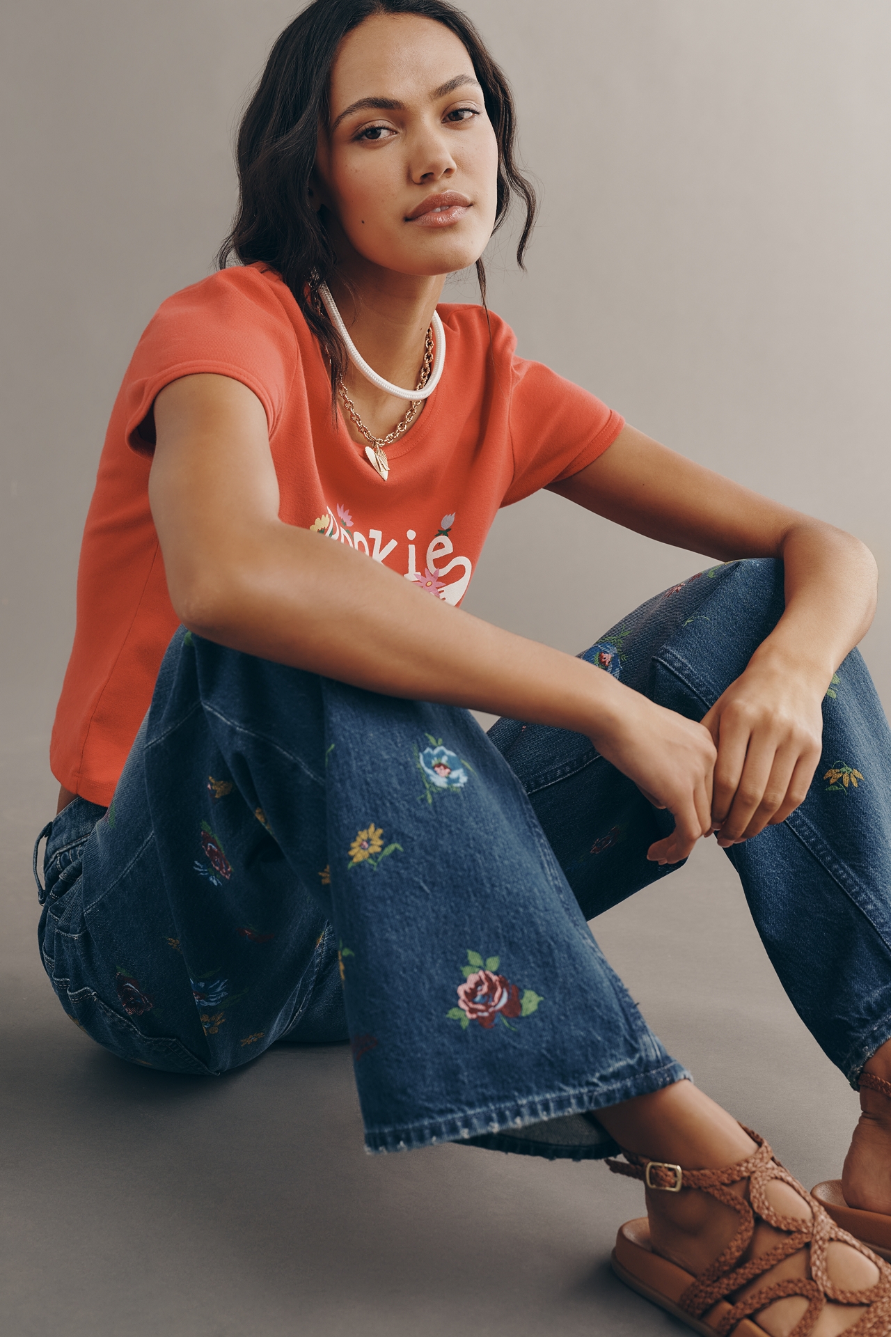 MOTHER Rerun Zip Sneak High-Rise Wide-Leg Jeans