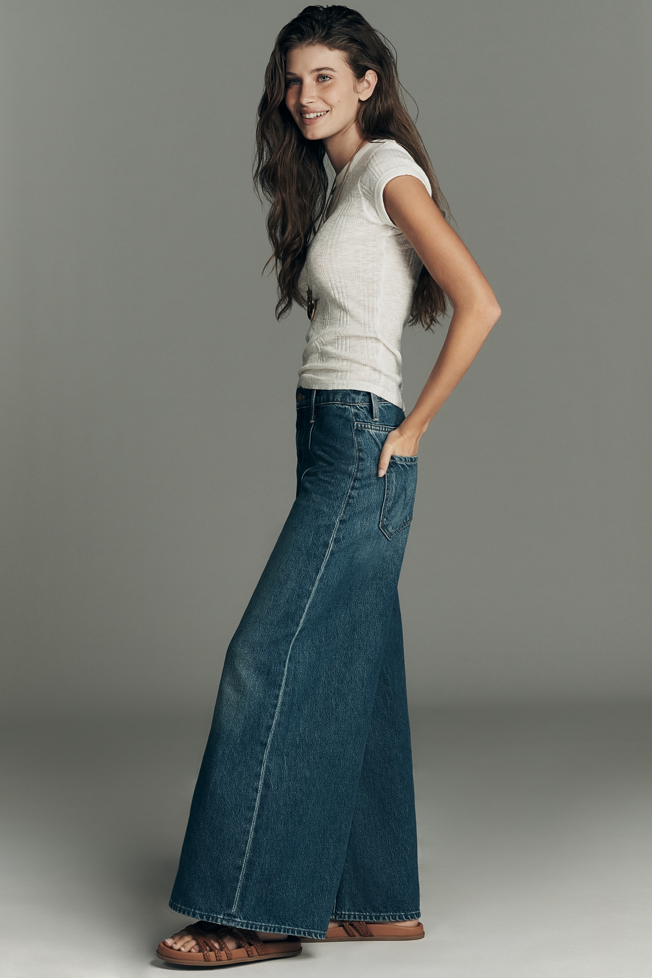 MOTHER Lunch Line Flood High-Rise Wide-Leg Jeans