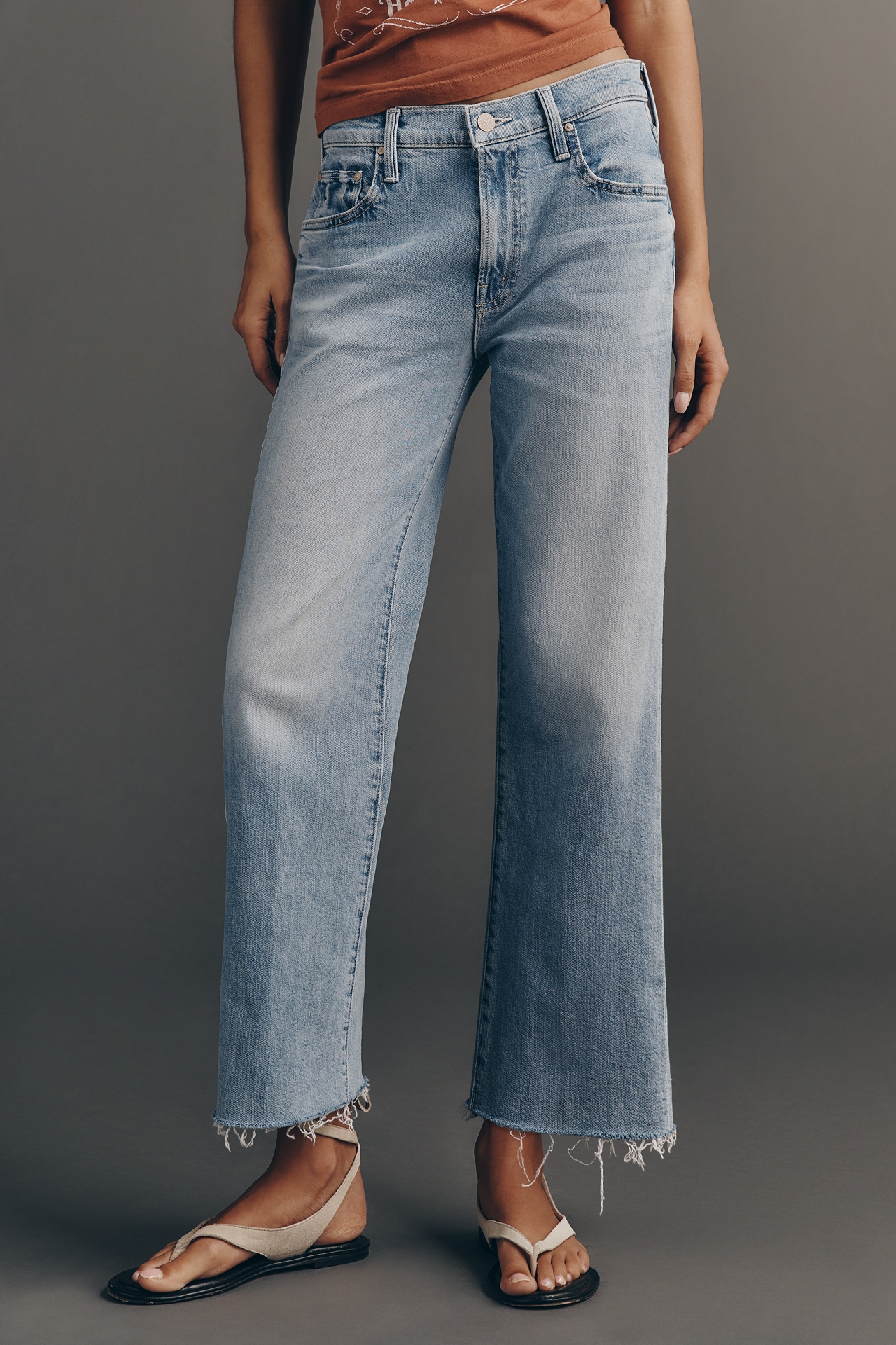 MOTHER The Rambler Zip Ankle Mid-Rise Straight Leg Jeans