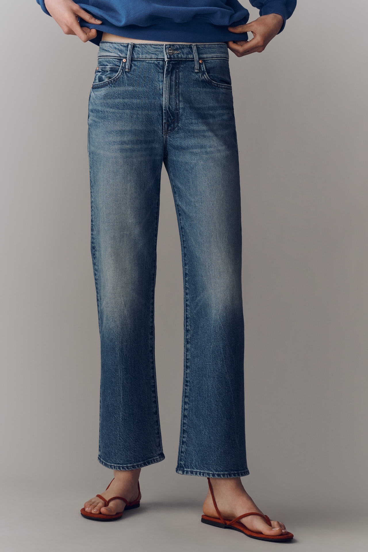 MOTHER Kick It Ankle High-Rise Straight-Leg Jeans