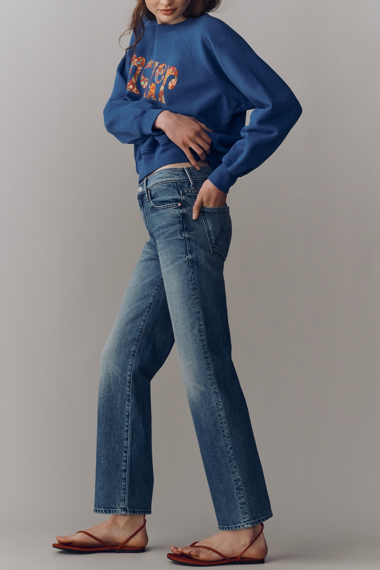 MOTHER Kick It Ankle High-Rise Straight-Leg Jeans