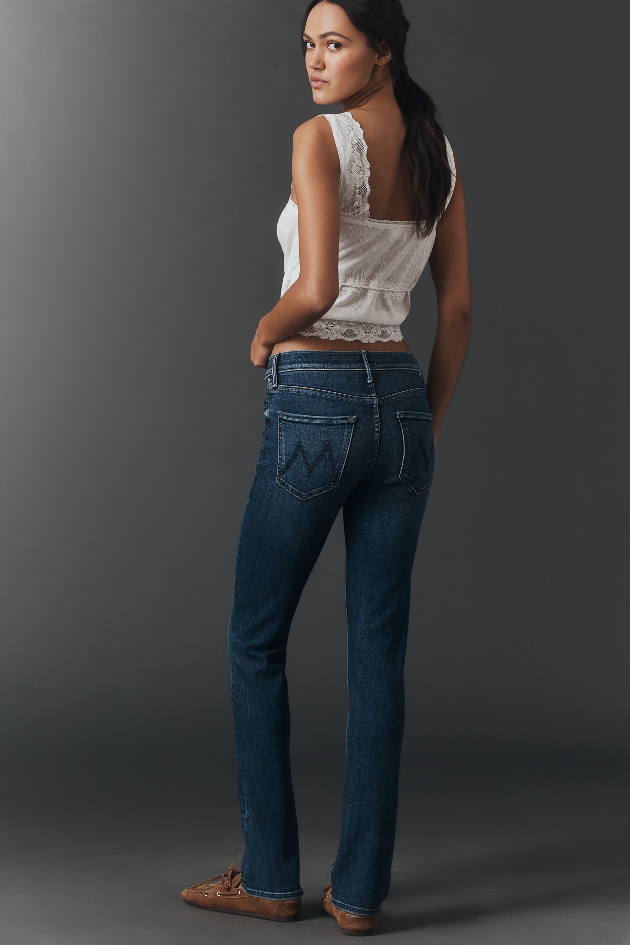 MOTHER Dazzler Mid-Rise Skimp Straight-Leg Jeans