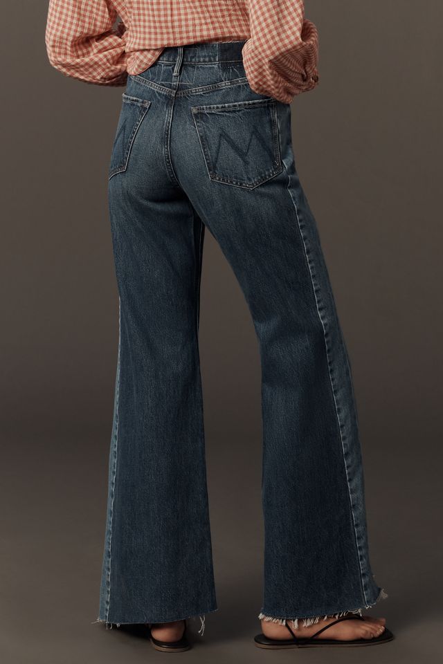 MOTHER The Tux Sidestepper Sneak Fray High-Rise Wide-Leg Jeans