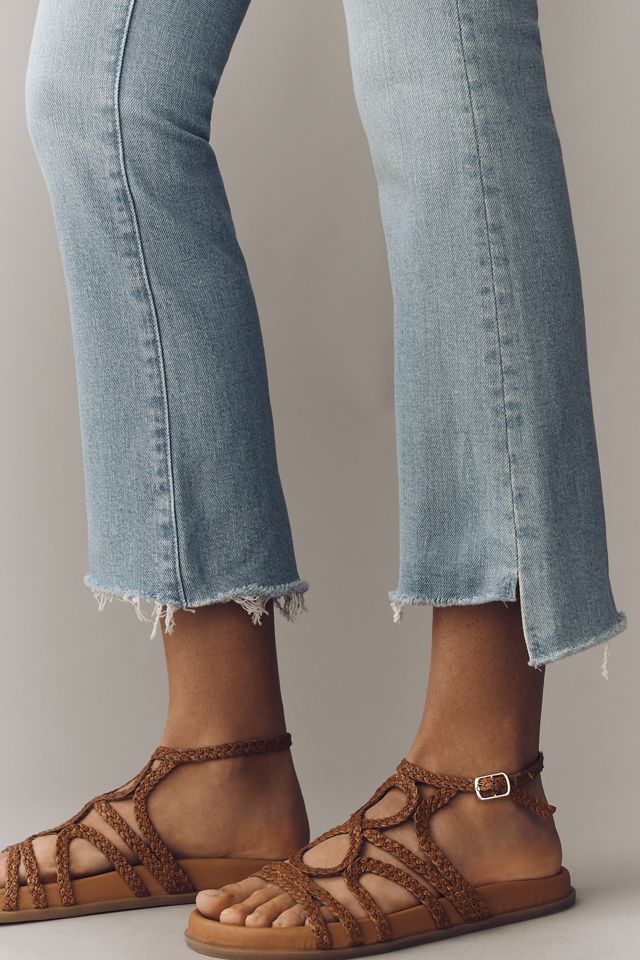 MOTHER Insider High-Rise Crop Straight Step Jeans | Anthropologie