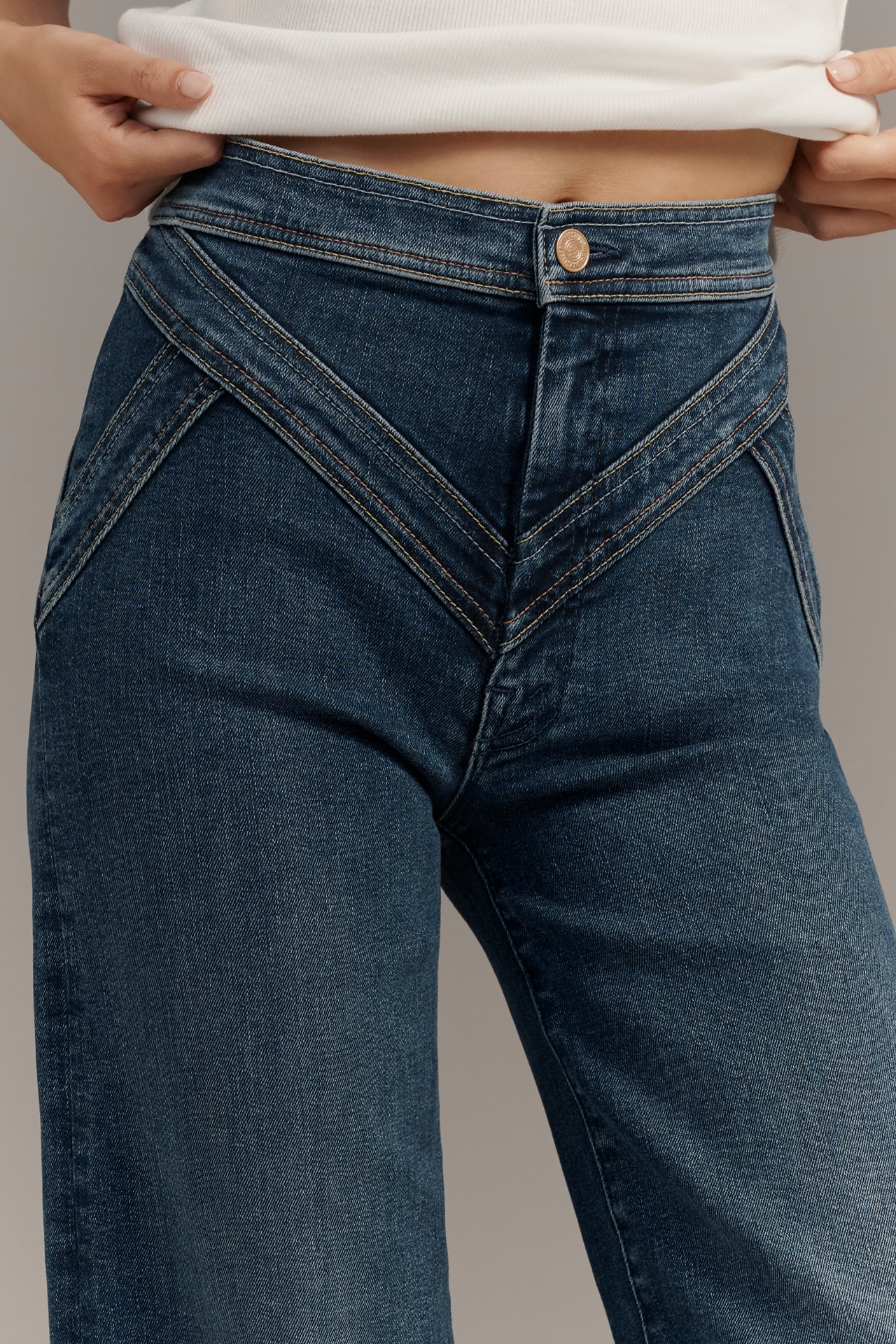 MOTHER Criss Cross Roller High-Rise Wide-Leg Jeans