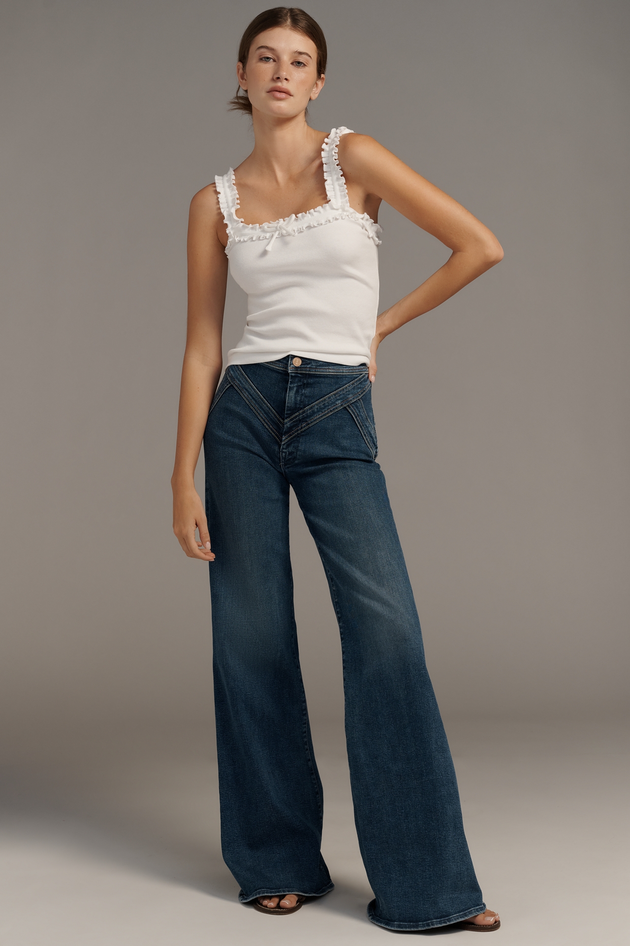 MOTHER Criss Cross Roller High-Rise Wide-Leg Jeans