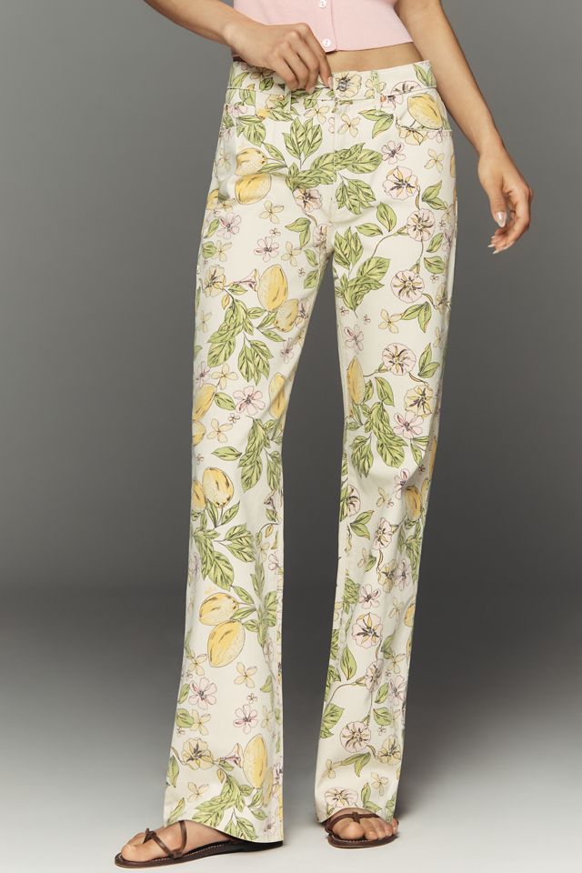 MOTHER Kick It Mid-Rise Straight-Leg Lemon Jeans #1