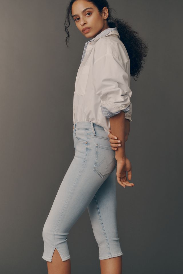 MOTHER Stunner Zip Bunny Mid-Rise Pedal Pusher Jeans | Anthropologie