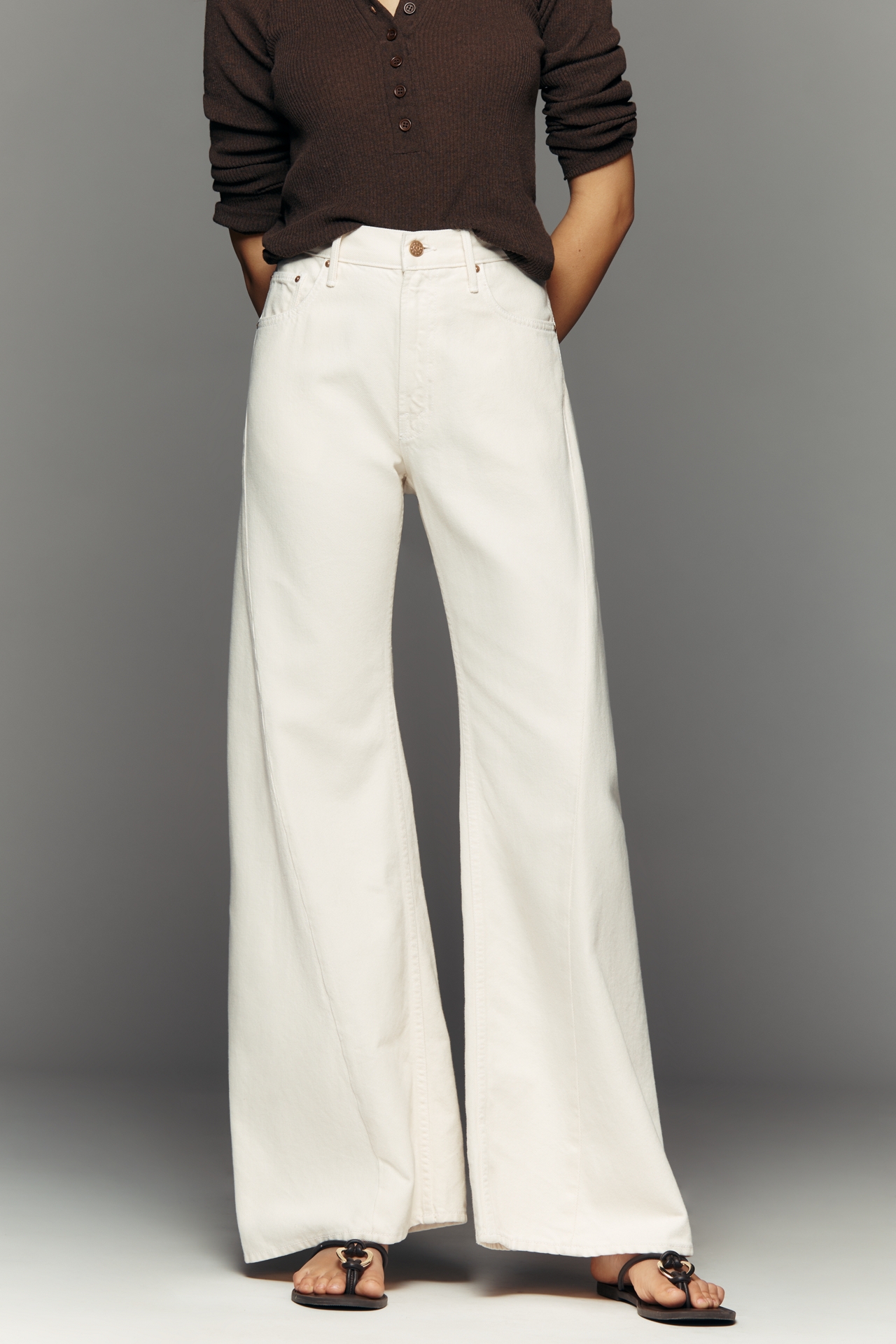 MOTHER Lemon Twist High-Rise Wide-Leg Jeans