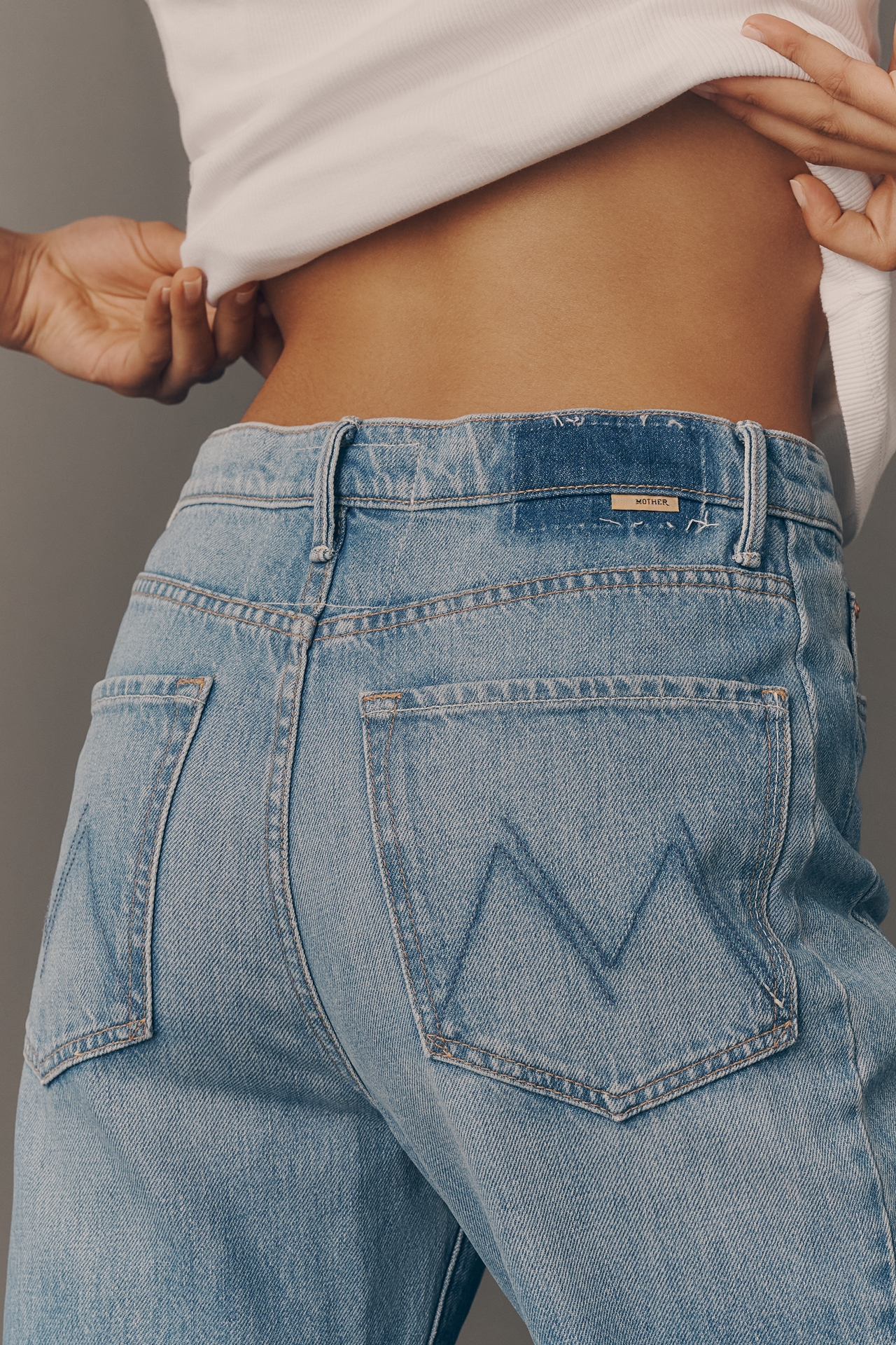 MOTHER Half-Pipe Ankle High-Rise Cuffed Tapered Jeans