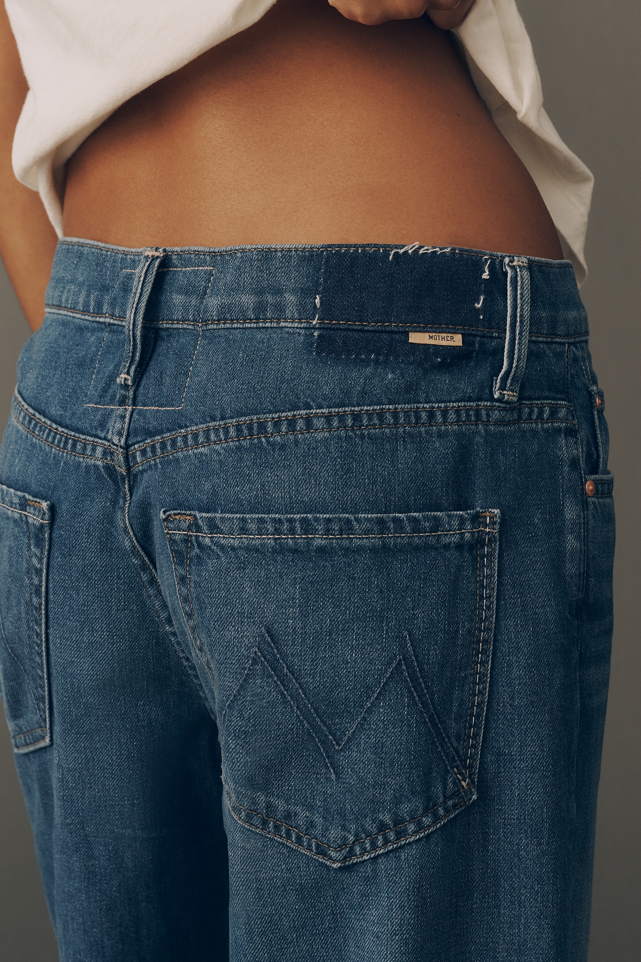 MOTHER Maven Skimp Mid-Rise Wide-Leg Jeans