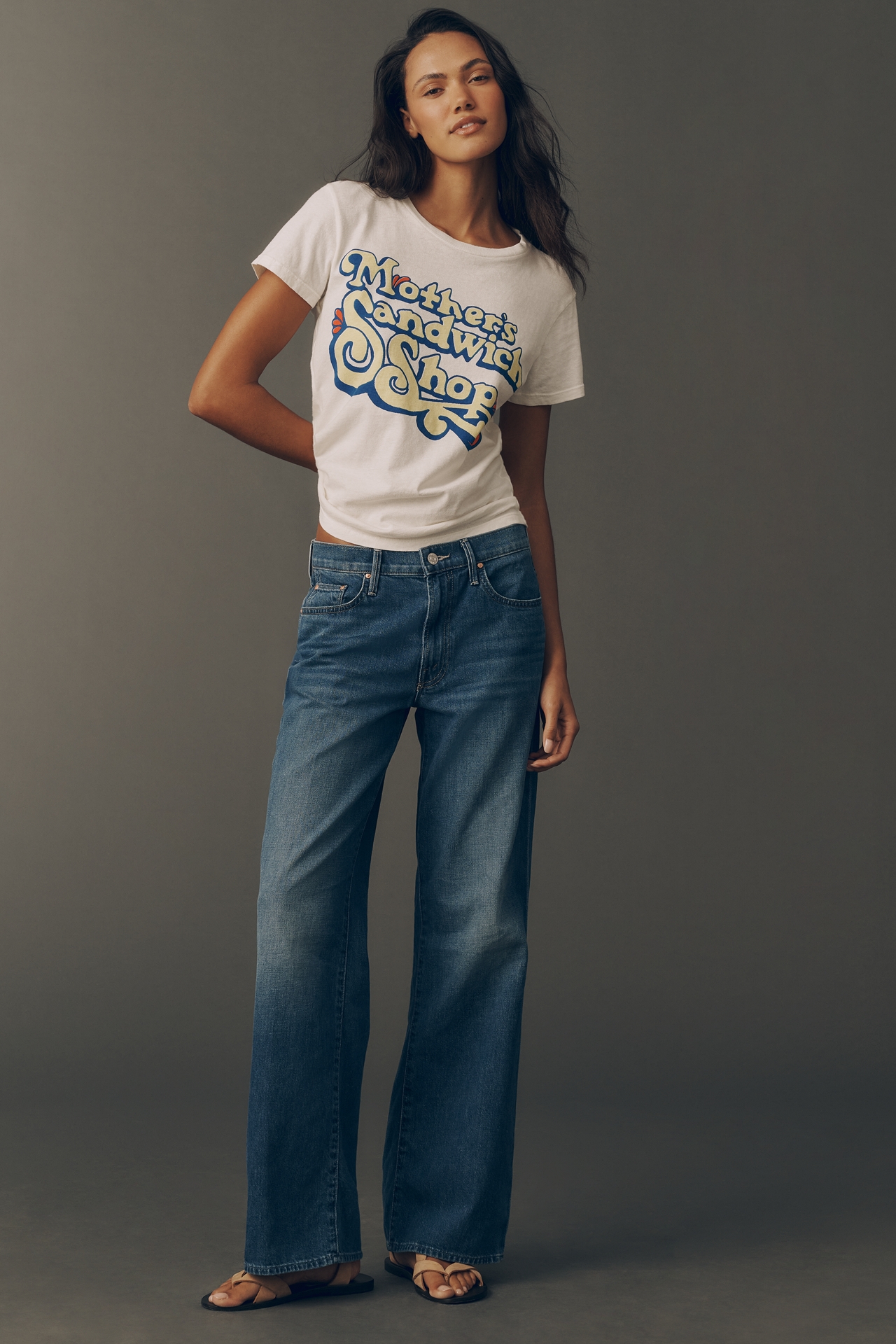 MOTHER Maven Skimp Mid-Rise Wide-Leg Jeans