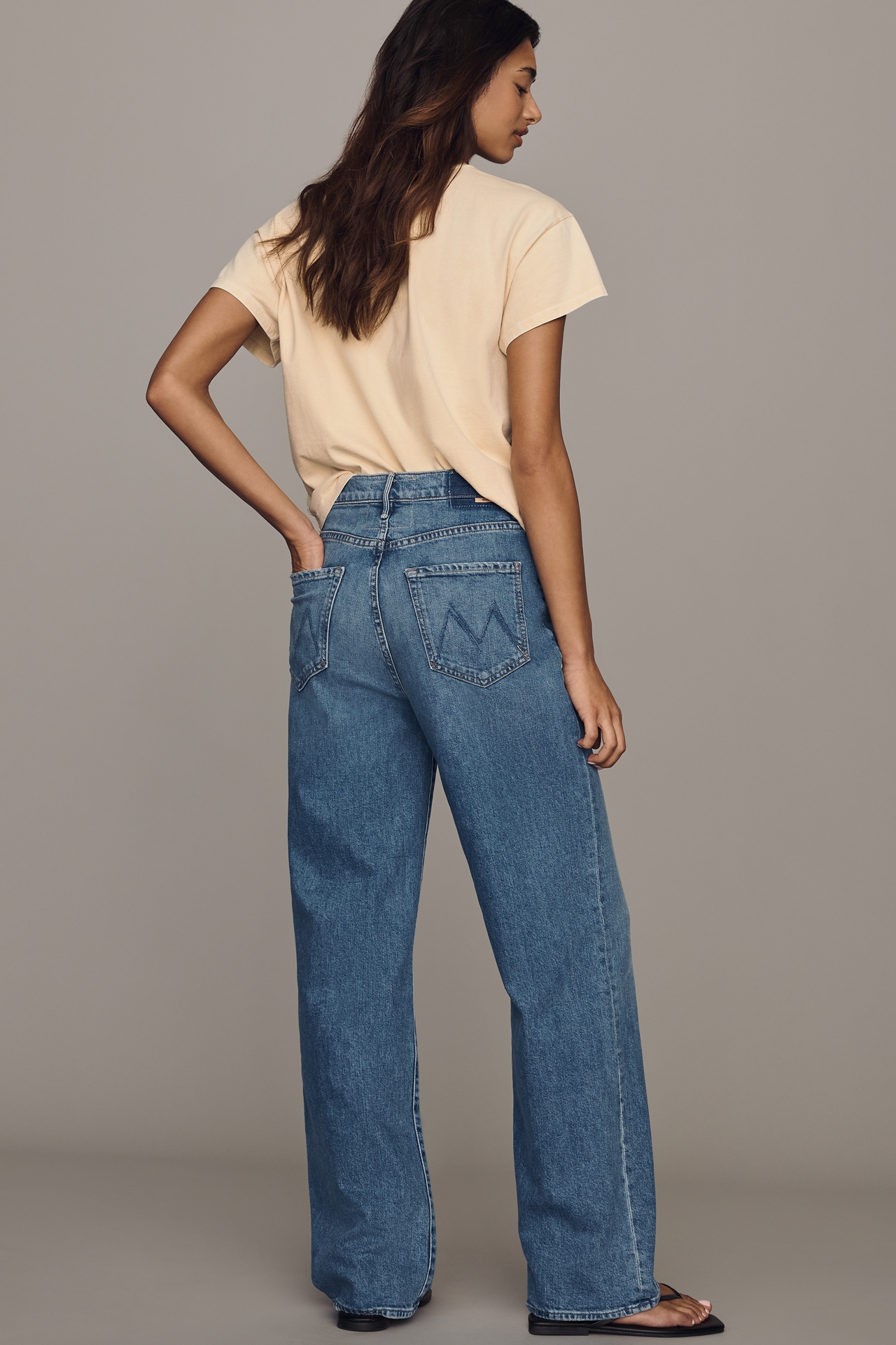 MOTHER Tunnel Vision Sneak High-Rise Straight-Leg Jeans