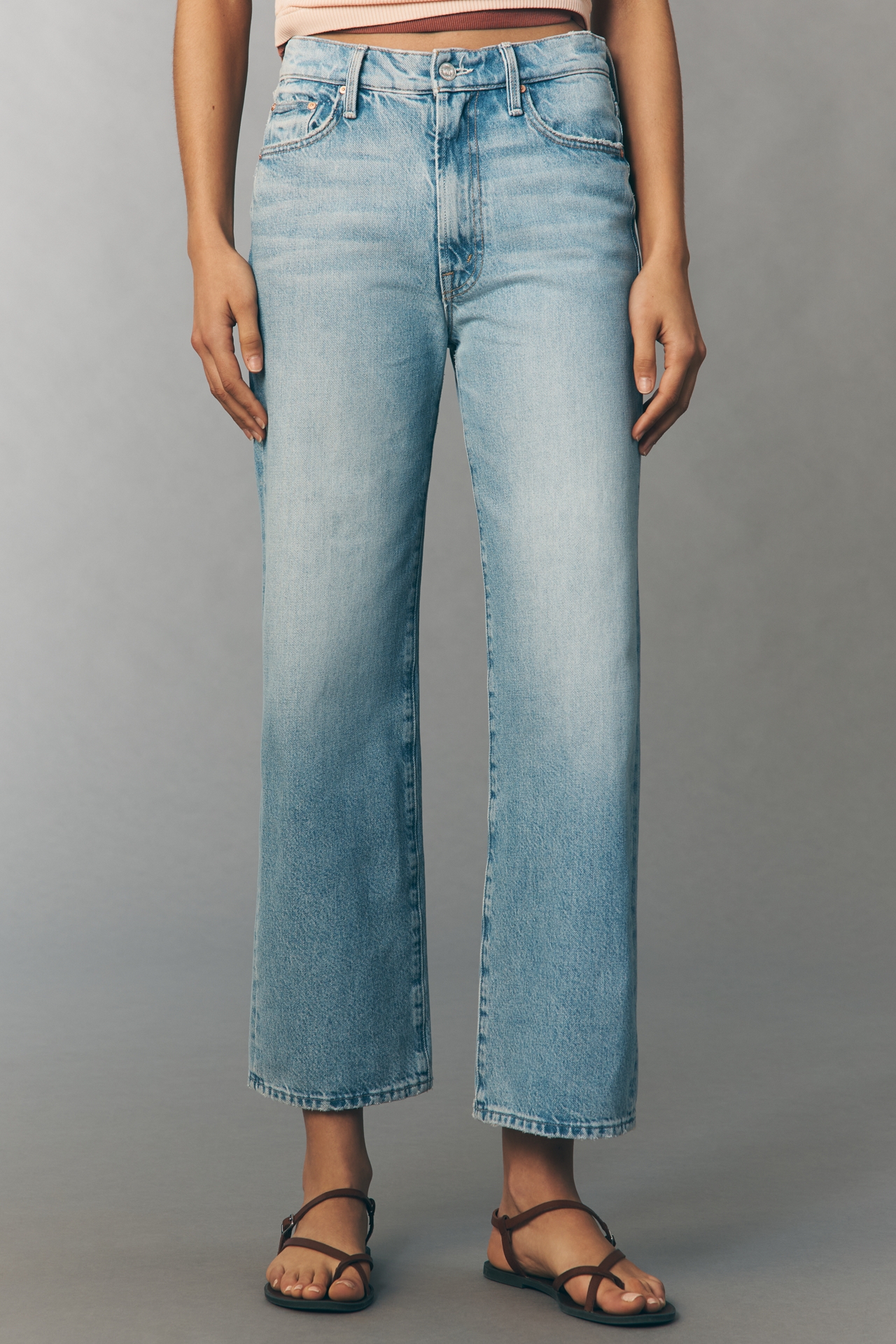 MOTHER Rambler Zip Flood Mid-Rise Straight Leg Jeans