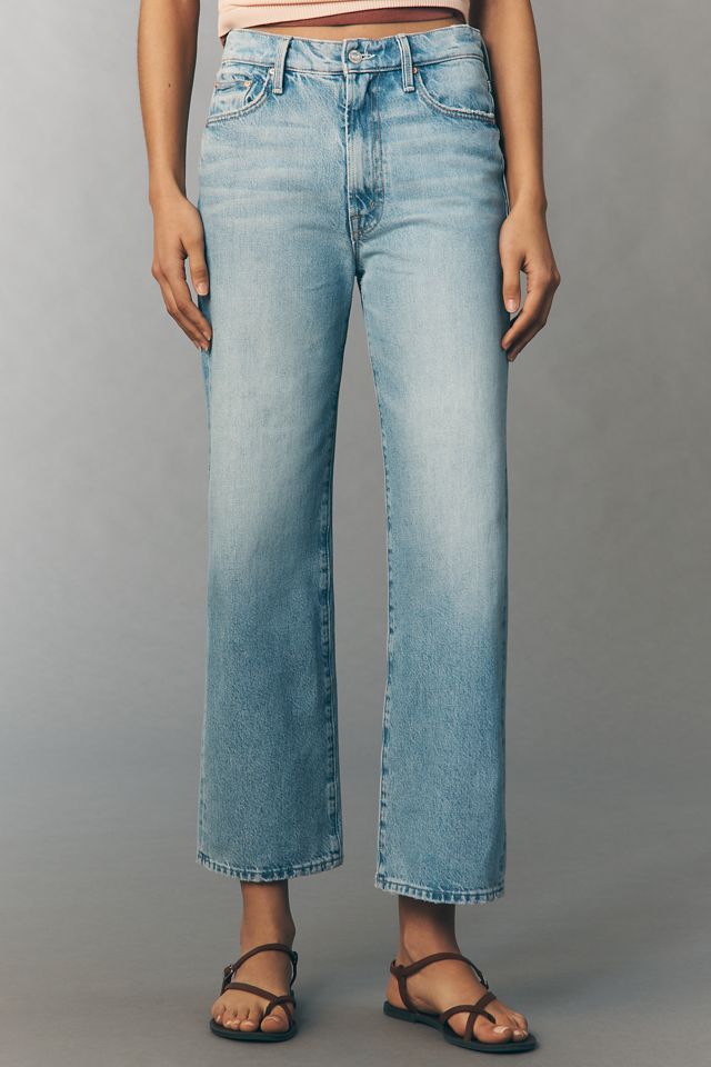 MOTHER Rambler Zip Flood Mid-Rise Straight Leg Jeans | Anthropologie