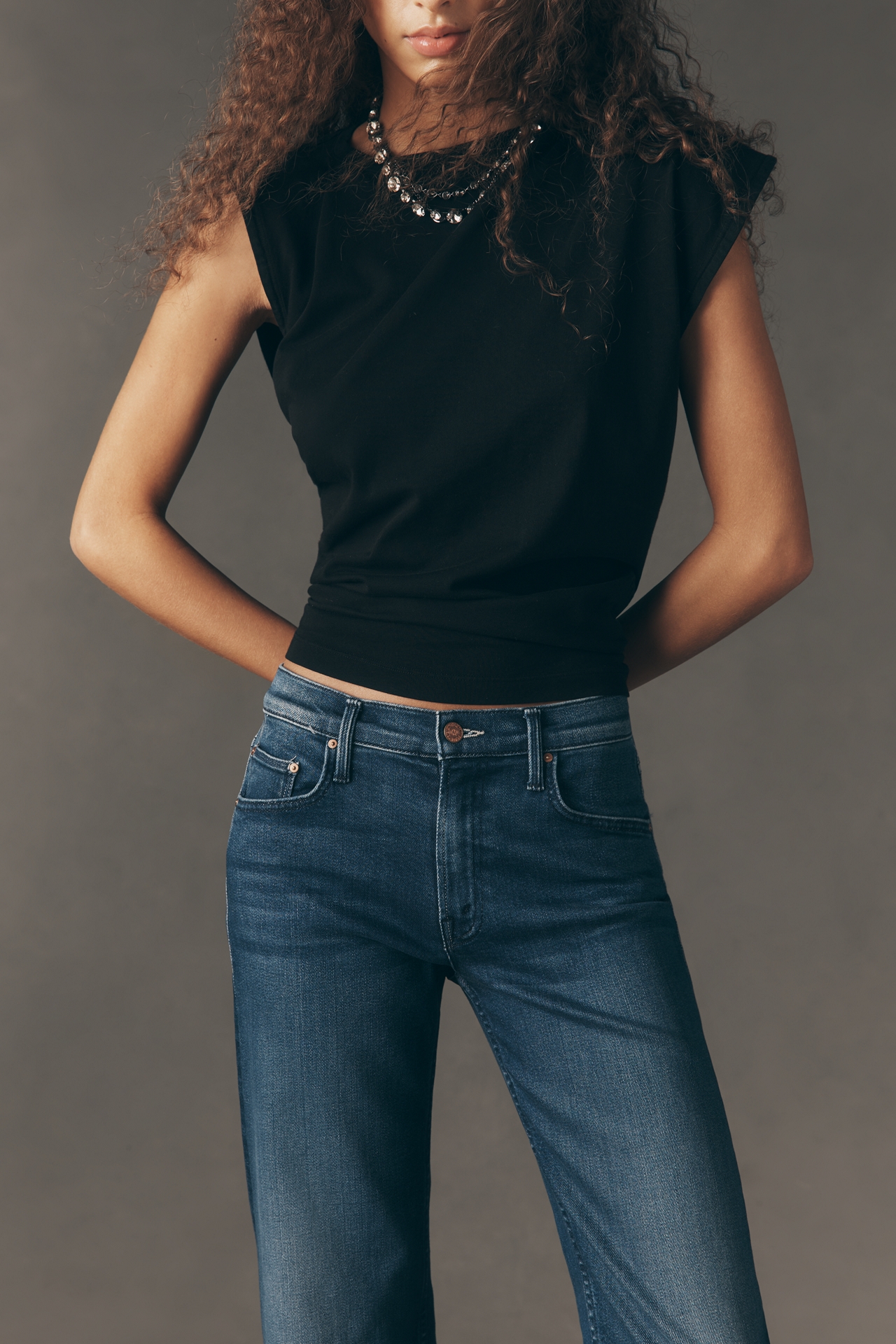 MOTHER Newbie Ankle Mid-Rise Relaxed Jeans