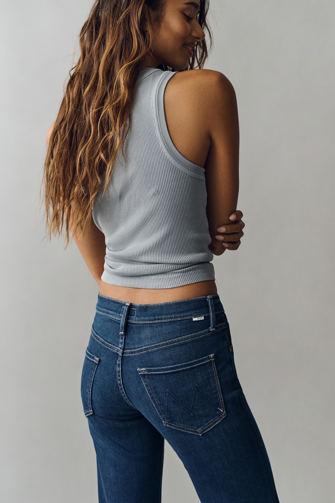 MOTHER The Mid-Rise Rambler Zip Flood Straight Jeans