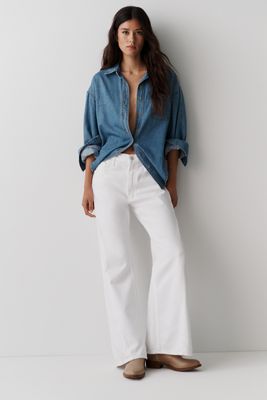 MOTHER Lemon Twist Skimp High-Rise Flare Jeans