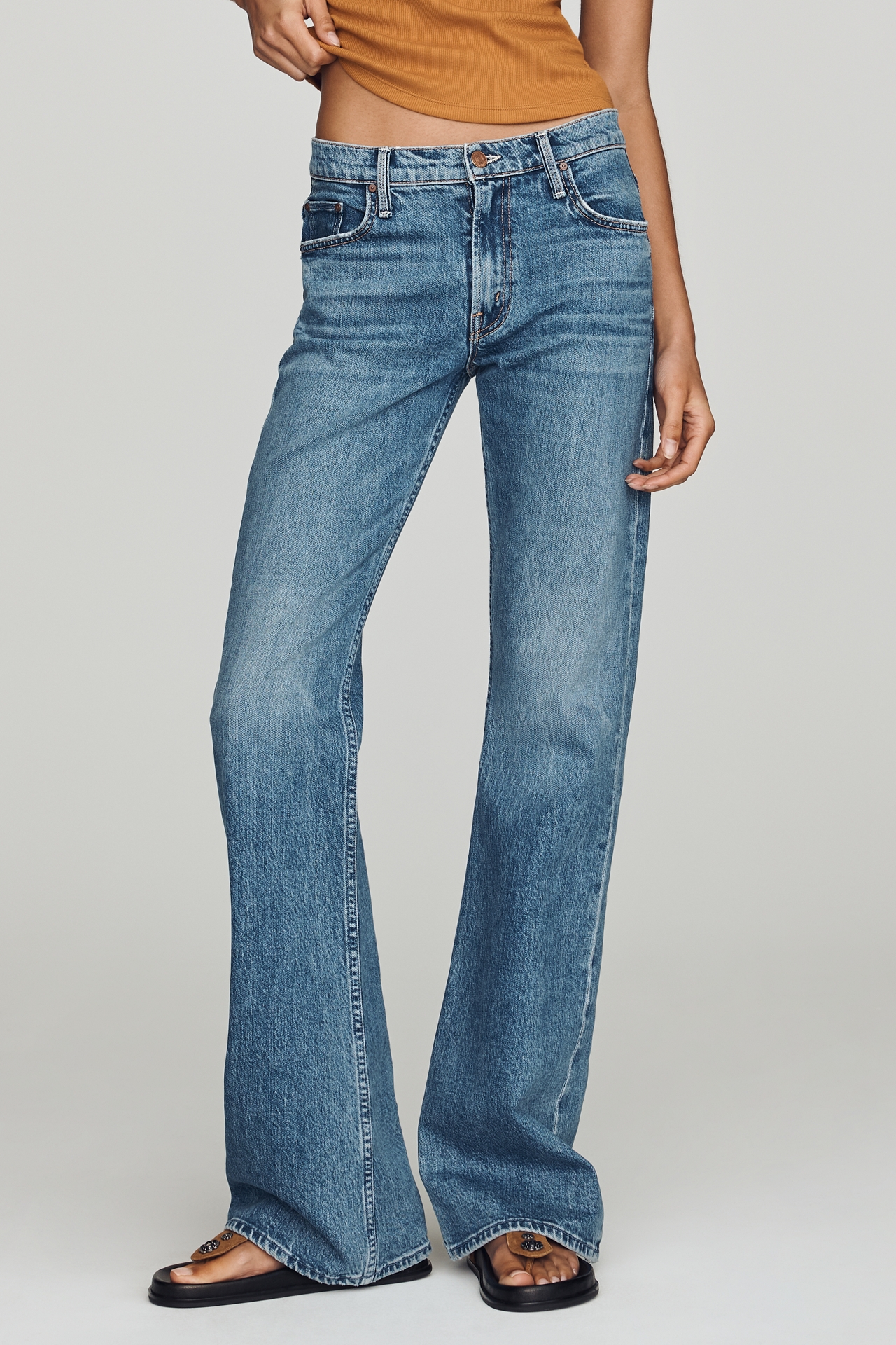 MOTHER Jinx Heel Mid Rise Bootleg Jeans