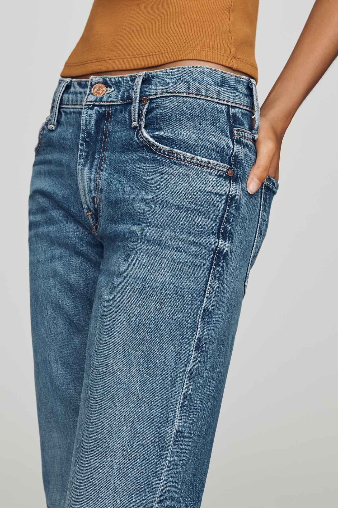 MOTHER Jinx Heel Mid Rise Bootleg Jeans