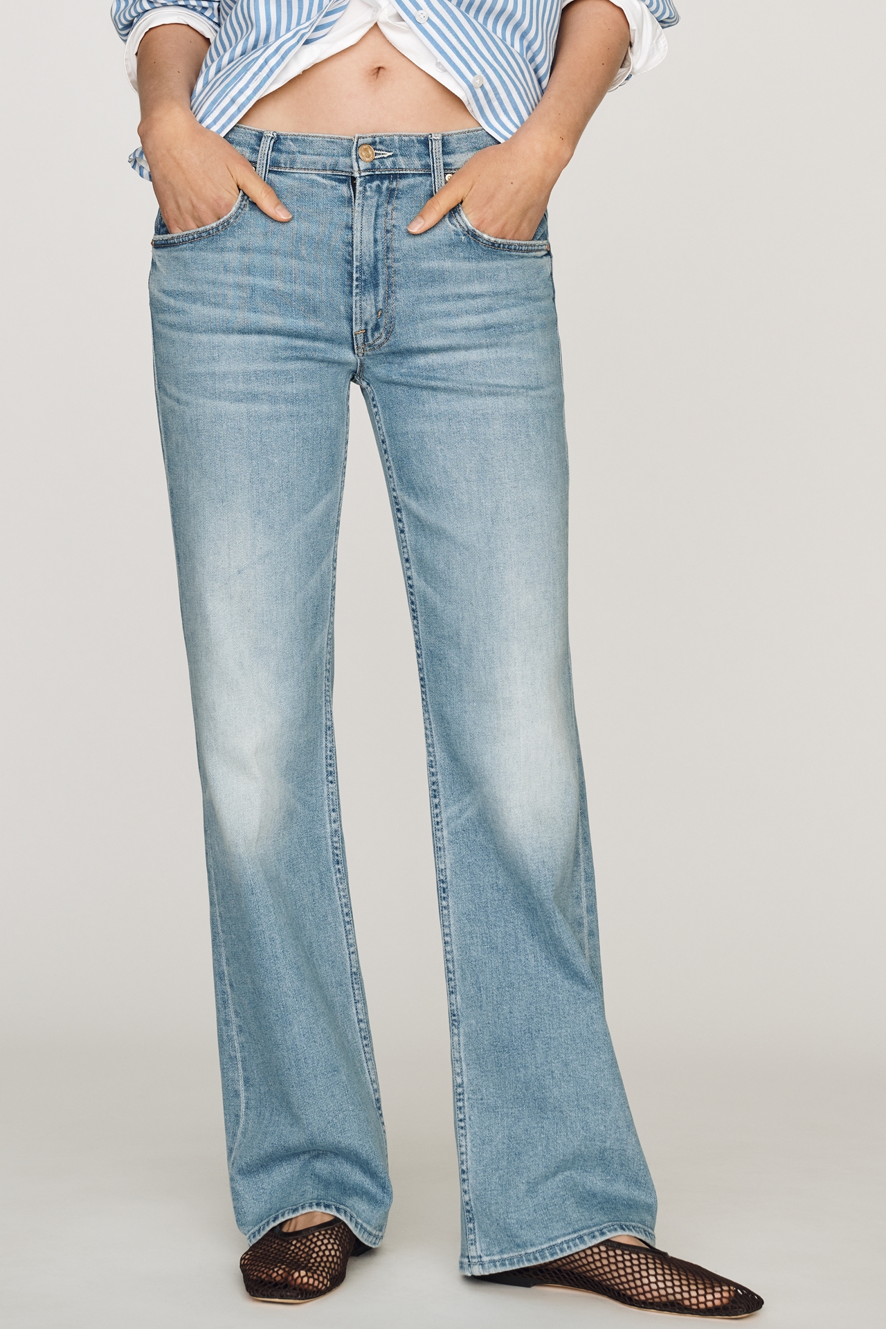 MOTHER The Bookie Sneak Mid-Rise Bootleg Jeans