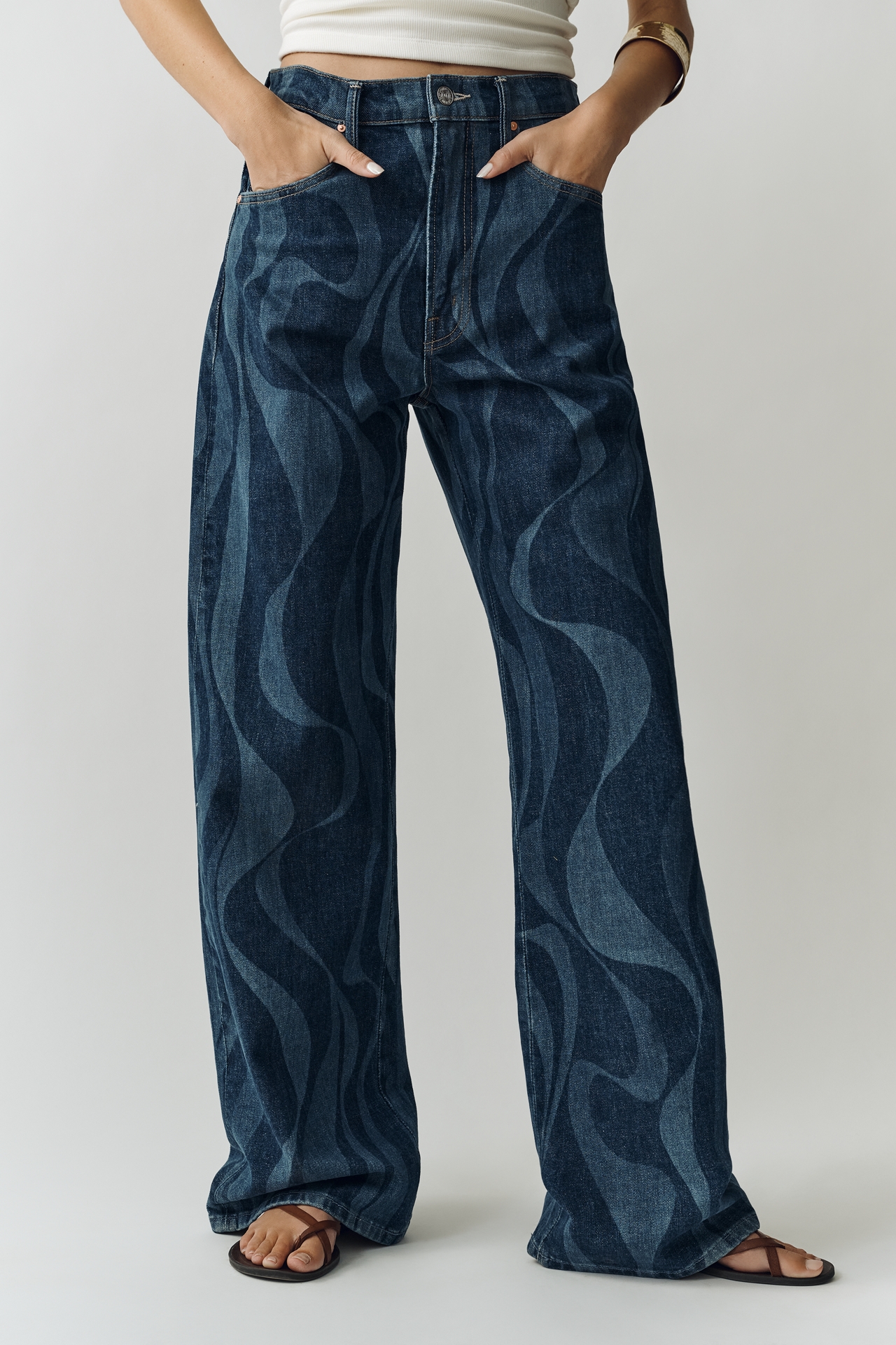 MOTHER Lasso Sneak High-Rise Wide-Leg Jeans