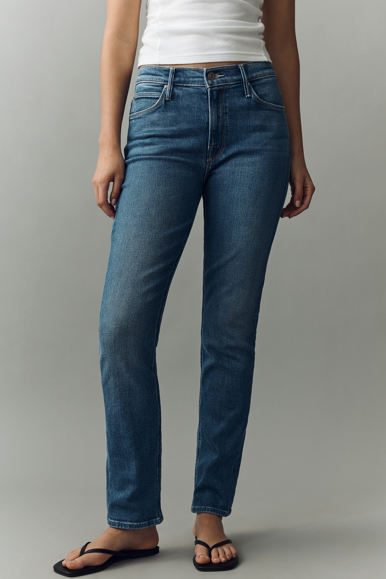 MOTHER Dazzler Hover Mid-Rise Straight Jeans