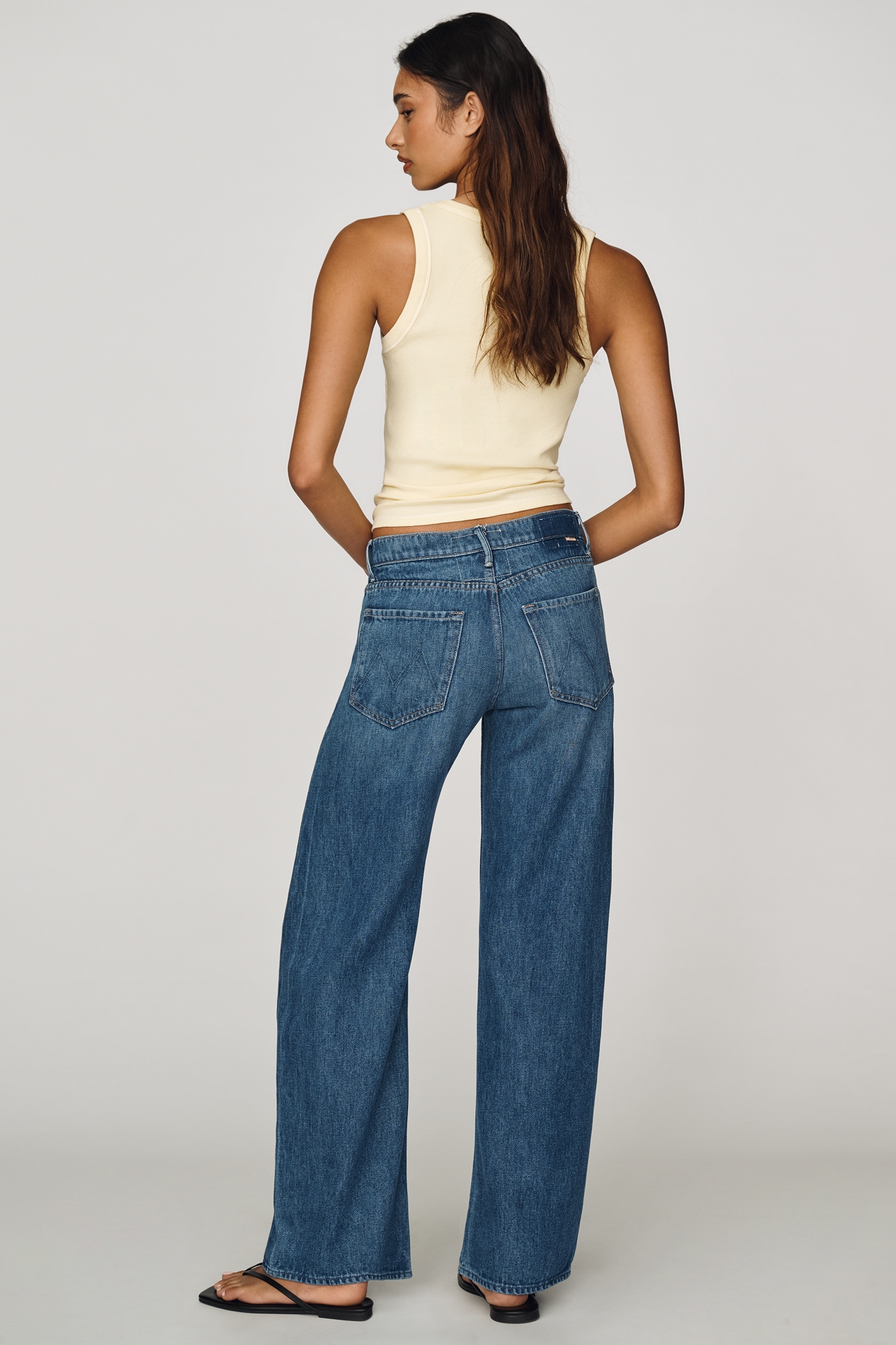 MOTHER Lasso Sneak Mid-Rise Wide-Leg Jeans