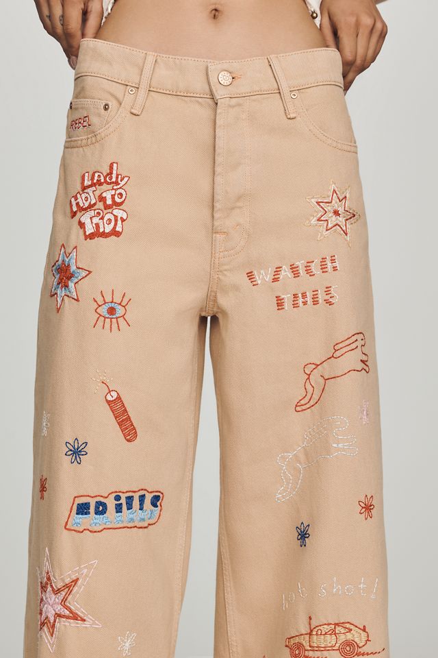 MOTHER Double Dip Nacho Mid-Rise Wide-Leg Ankle Jeans #2