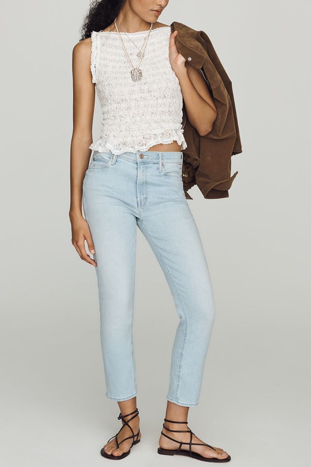 MOTHER Dazzler Crop Mid-Rise Straight Jeans #1
