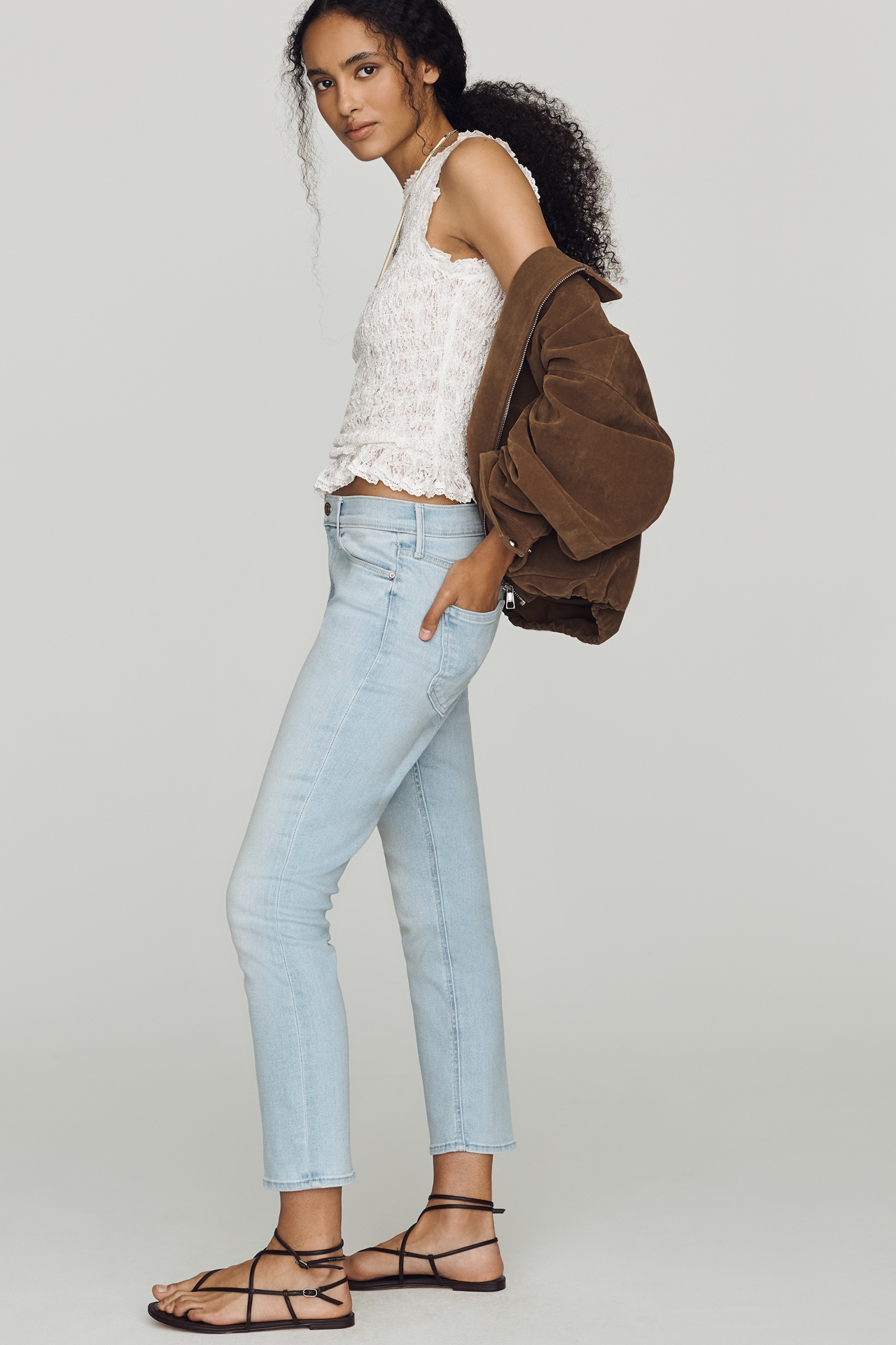 MOTHER Dazzler Crop Mid-Rise Straight Jeans