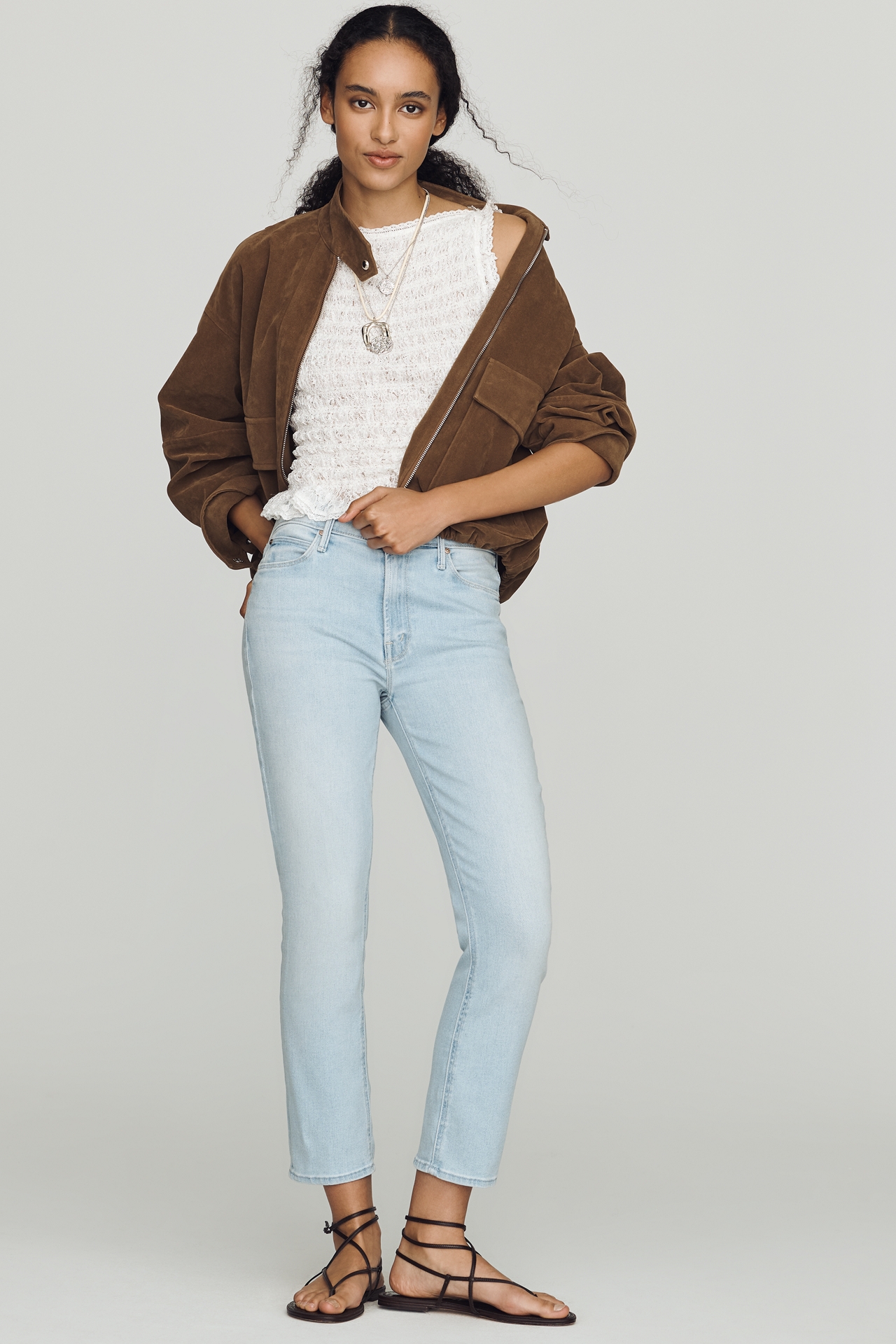 MOTHER Dazzler Crop Mid-Rise Straight Jeans