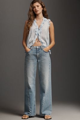 DL1961 Sienna Aura Drawstring Low-Slung Wide-Leg Jeans | Anthropologie