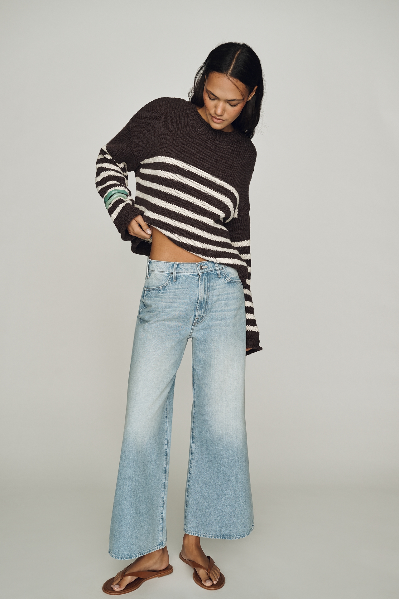 MOTHER Hustler Roller Ankle High-Rise Wide-Leg Jeans