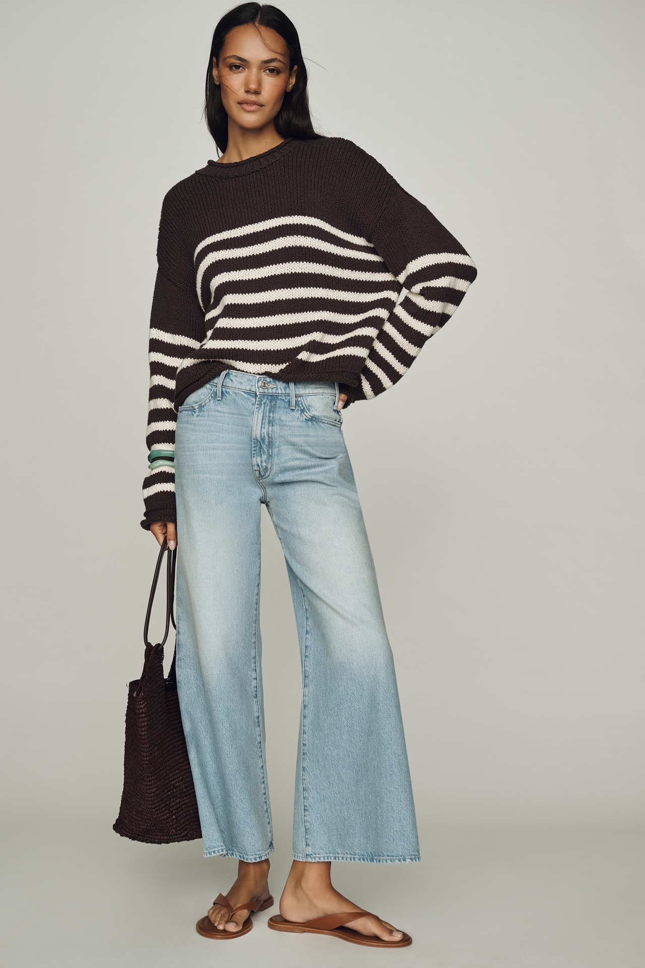 MOTHER Hustler Roller Ankle High-Rise Wide-Leg Jeans