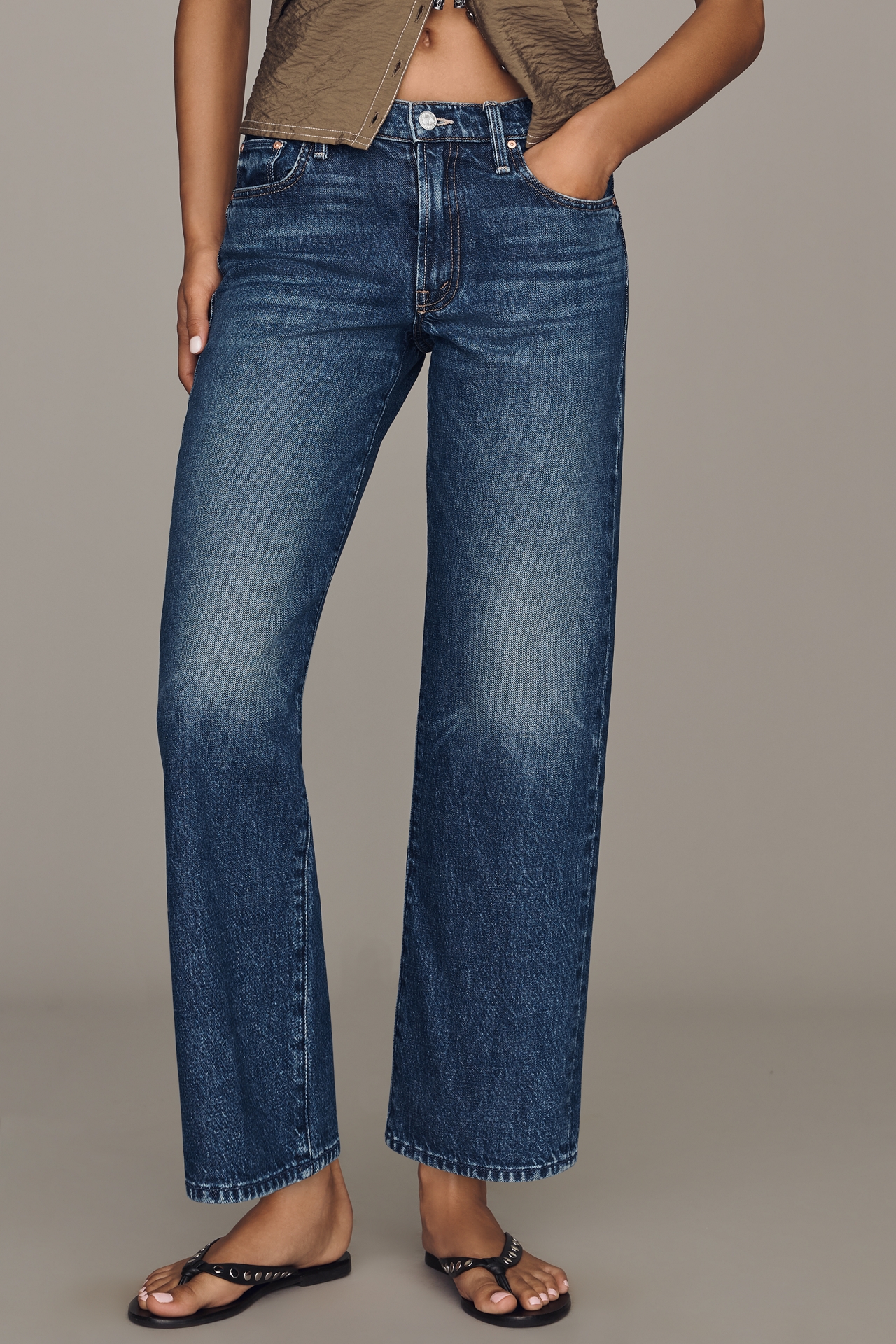 MOTHER The Rambler Mid-Rise Straight-Leg Jeans