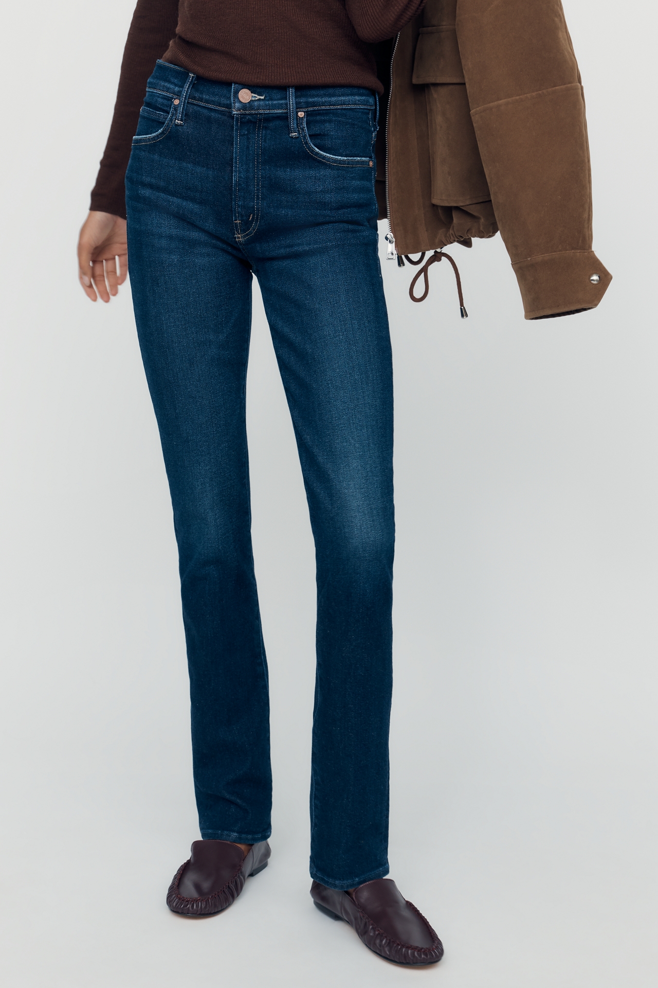 MOTHER The Rascal Skimp Mid-Rise Straight-Leg Jeans