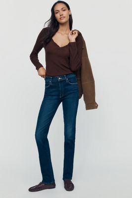 MOTHER The Rascal Skimp Mid-Rise Straight-Leg Jeans