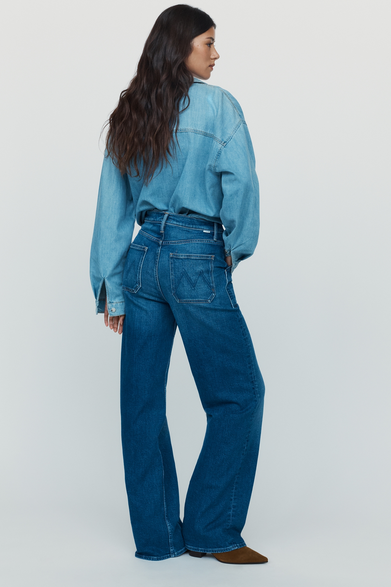 MOTHER Maven Sneak High-Rise Wide-Leg Jeans