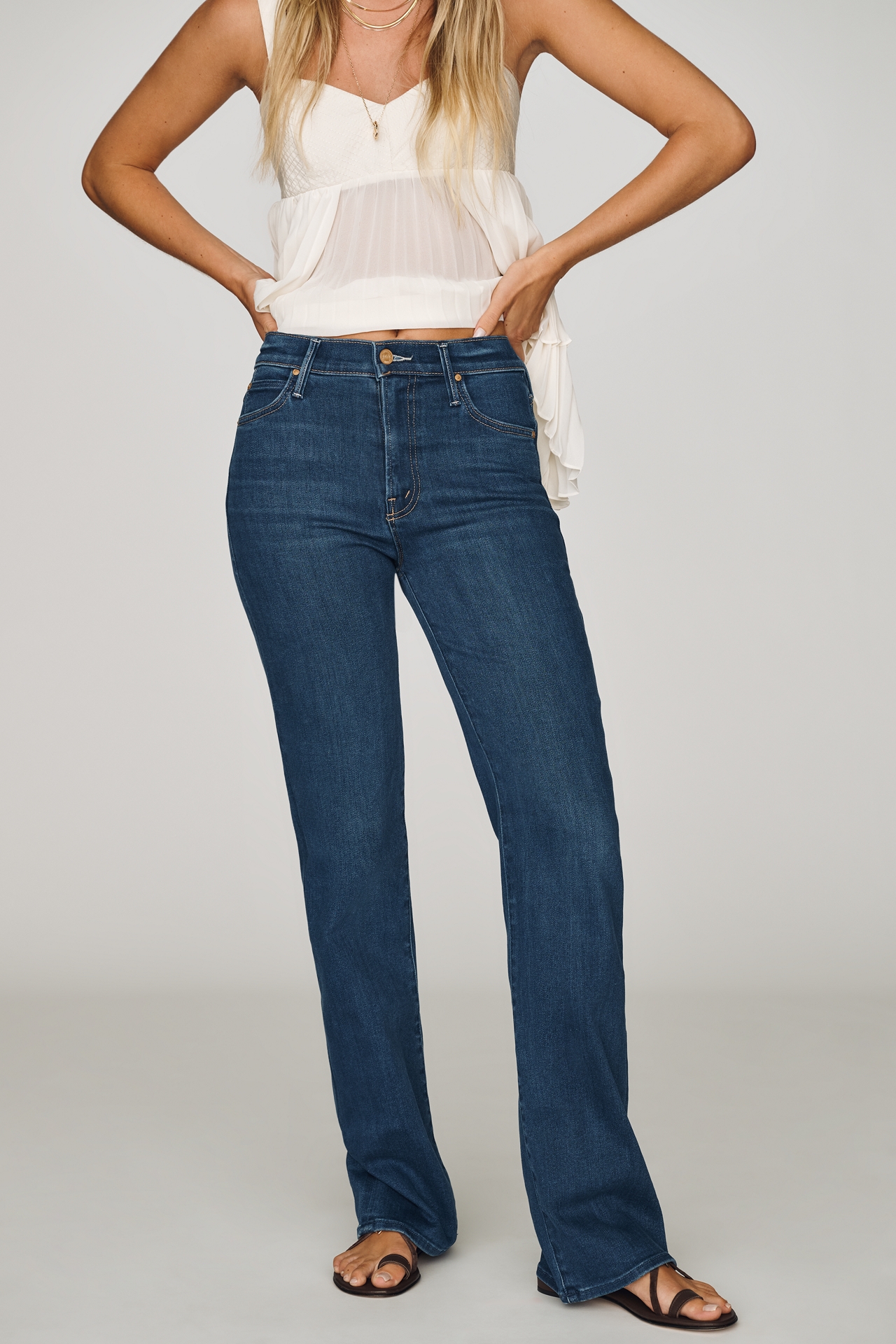MOTHER Kick It High-Rise Straight-Leg Jeans