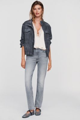 MOTHER The Dazzler Mid Rise Straight Leg Jeans