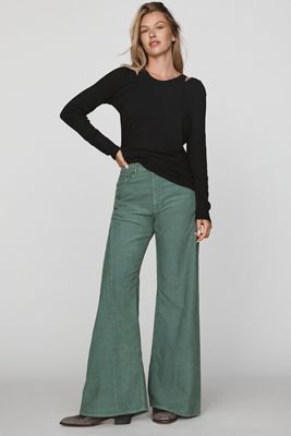 MOTHER The Lemon Twist Sneak Corduroy Wide-Leg Jeans