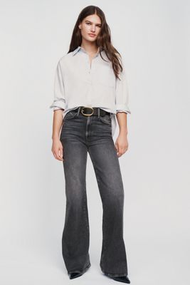 MOTHER The Hustler Roller Sneak High-Rise Wide-Leg Jeans