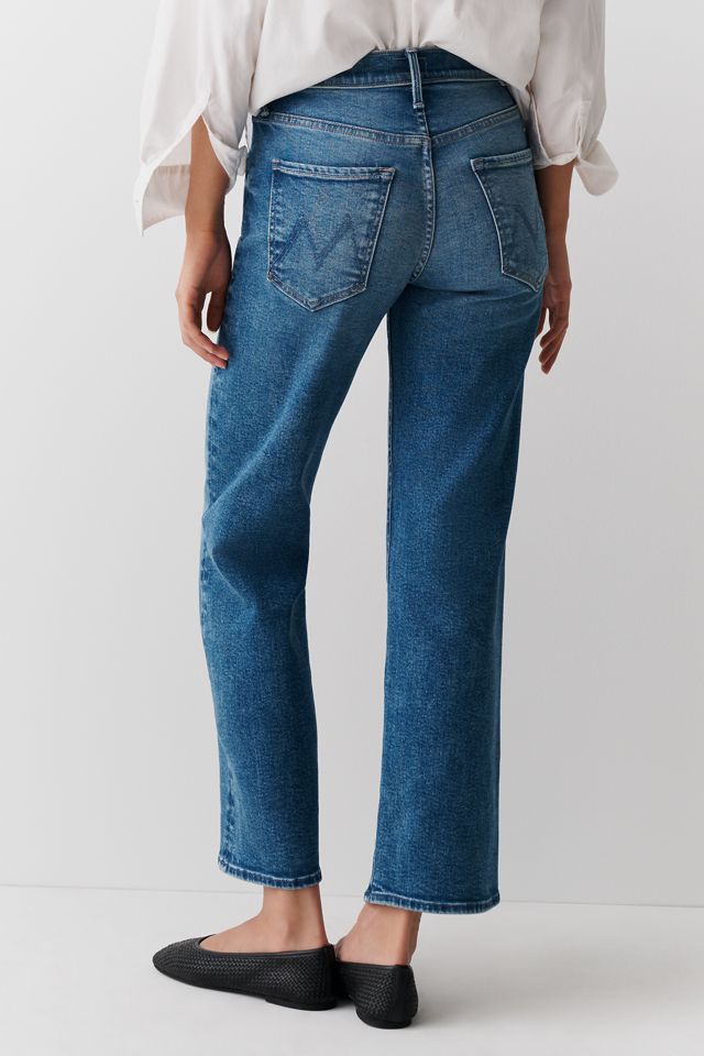 MOTHER Rambler Mid-Rise Straight Zip Flood Jeans #1