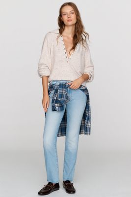 MOTHER The Rascal Hover High Rise Straight Leg Jeans