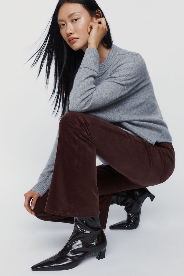 MOTHER The Weekender Corduroy Mid Rise Flare Jeans #1