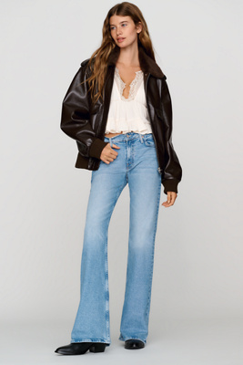 MOTHER The Jinx Sneak Low Rise Flare Jeans by Anthropologie