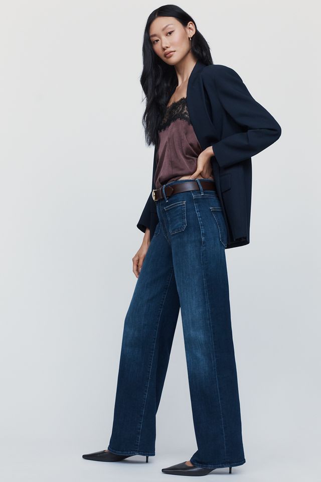MOTHER The Maven Sneak Mid Rise Wide Leg Jeans #1