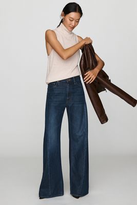 MOTHER The Lemon Twist Sneak High-Rise Wide-Leg Jeans